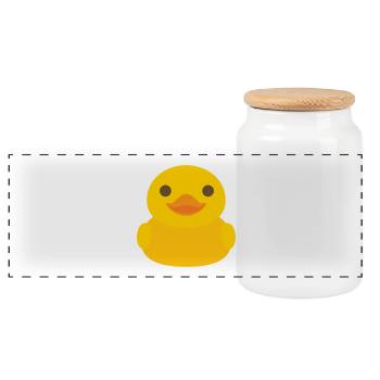 Icône de canard en caoutchouc ensoleillé - Boîte à biscuits avec couvercle en bois - blanc - Devant
