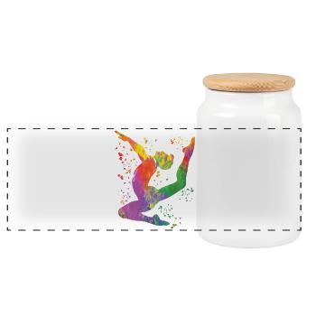 Gymnastics Floor Artistic Gymnastics - Panoramic Cookie Jar with Wooden Lid - white - Front