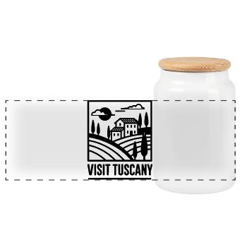 Visiter la Toscane - Boîte à biscuits avec couvercle en bois - blanc - Devant