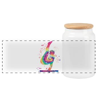 Gymnastics Parallel Bars Artistic Gymnastics - Panoramic Cookie Jar with Wooden Lid - white - Front