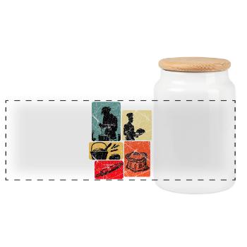 Baker Bakery Funny Saying Bread Gift - Panoramic Cookie Jar with Wooden Lid - white - Front