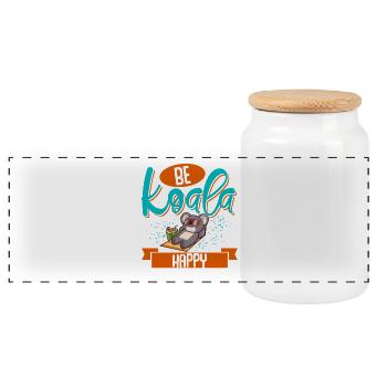 Koala - Panorama Keksdose mit Holzdeckel - Weiß - Vorne