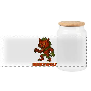 Monstre végétal drôle – Halloween Fun - Boîte à biscuits avec couvercle en bois - blanc - Devant