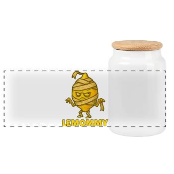 Monstre végétal drôle – Halloween Fun - Boîte à biscuits avec couvercle en bois - blanc - Devant