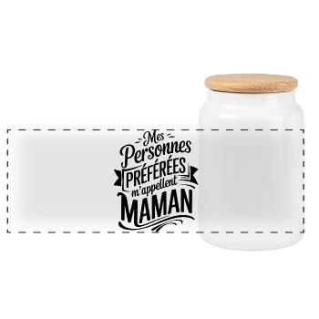Meine Lieblingsmenschen nennen mich Mama - Panorama Keksdose mit Holzdeckel - Weiß - Vorne