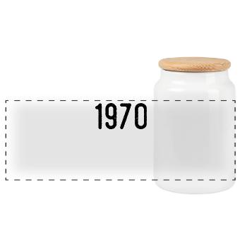 Awesome since 1970 | 1970 gift - Panoramic Cookie Jar with Wooden Lid - white - Front