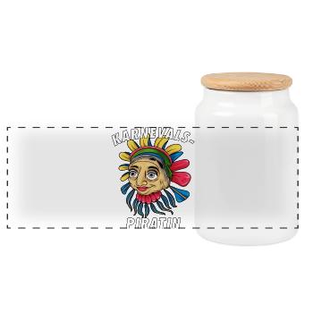CARNIVAL PIRATE - Panoramic Cookie Jar with Wooden Lid - white - Front