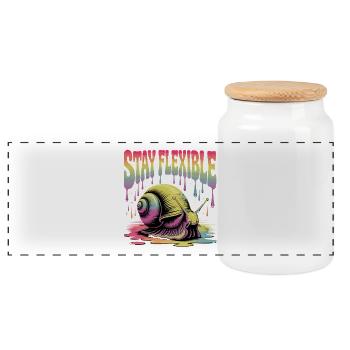 Restez flexible Illustration d’escargot coloré - Boîte à biscuits avec couvercle en bois - blanc - Devant