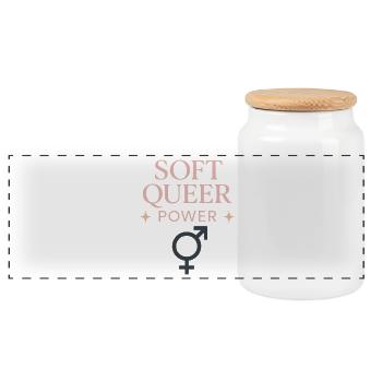 Groovy Pride Retro Gleichheit Queer Geschichte - Panorama Keksdose mit Holzdeckel - Weiß - Vorne
