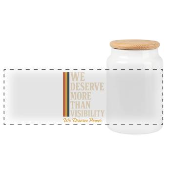 Groovy Pride Retro Gleichheit Queer Geschichte - Panorama Keksdose mit Holzdeckel - Weiß - Vorne