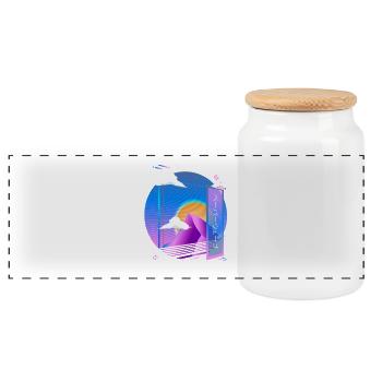Vaporwave Pastell Goth Ästhetik Retro Synthwave - Panorama Keksdose mit Holzdeckel - Weiß - Vorne