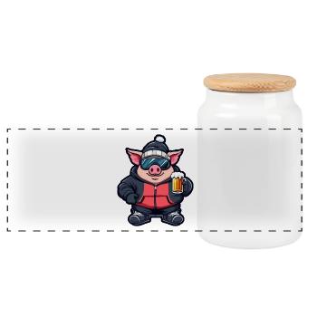 Lunettes de ski Sow Piglet Ski - Boîte à biscuits avec couvercle en bois - blanc - Devant