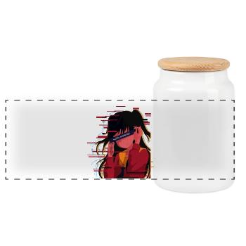 Waifu Anime Girl Kawaii Otaku Amateurs d’anime - Boîte à biscuits avec couvercle en bois - blanc - Devant