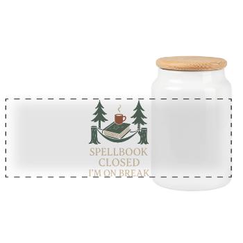 Booktok Fantasy Bookish Humor Gift for - Panoramic Cookie Jar with Wooden Lid - white - Front