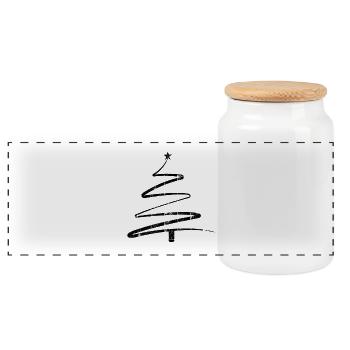 Christmas tree Merry Christmas - Panoramic Cookie Jar with Wooden Lid - white - Front