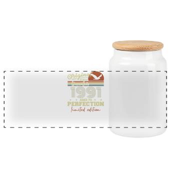 Les légendes sont nées en décembre 1991 - Boîte à biscuits avec couvercle en bois - blanc - Devant