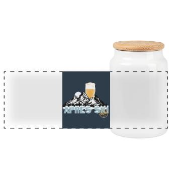 Après-Ski Party – Vive les pistes ! - Boîte à biscuits avec couvercle en bois - blanc - Devant