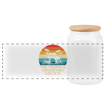 Tambour rétro Tempo Arc-en-ciel - Boîte à biscuits avec couvercle en bois - blanc - Devant