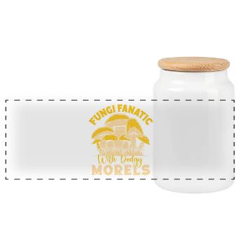 Champignon butineur Chasseur Champignons Fanatique Morille - Boîte à biscuits avec couvercle en bois - blanc - Devant