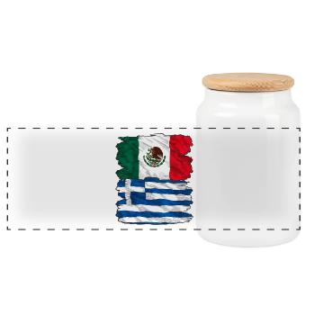 Mexique Grèce - Boîte à biscuits avec couvercle en bois - blanc - Devant