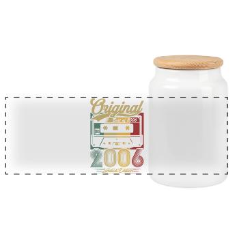 Original 2006 Jahrgang Vintage Geburtstag Retro - Panorama Keksdose mit Holzdeckel - Weiß - Vorne