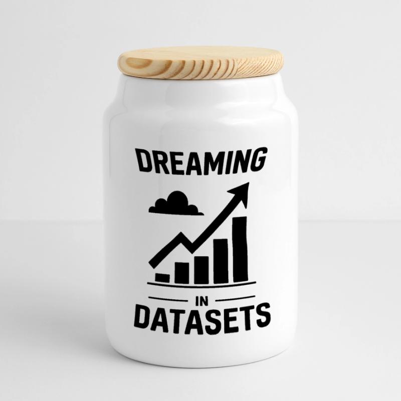 Data Analyst Saying Funny Data Analyst Gift Panoramic Cookie Jar with Wooden Lid