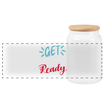 Prêt à skier - Boîte à biscuits avec couvercle en bois - blanc - Devant