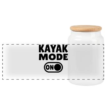 Mode kayak activé - Boîte à biscuits avec couvercle en bois - blanc - Devant