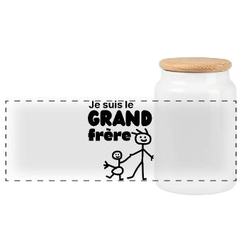 Ich bin der große Bruder Geschenk Spaß Slogan Zukunft Bruder - Panorama Keksdose mit Holzdeckel - Weiß - Vorne