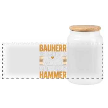 Constructeur pour ma famille – Style Heart & Hammer - Boîte à biscuits avec couvercle en bois - blanc - Devant