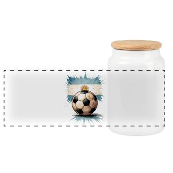 Argentine Football - Boîte à biscuits avec couvercle en bois - blanc - Devant