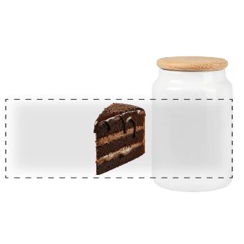 Kuchen - Panorama Keksdose mit Holzdeckel - Weiß - Vorne