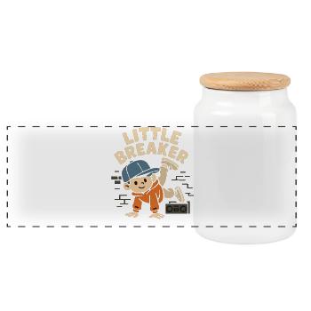 Little Breaker Kinder Hip-Hop Tanz - Panorama Keksdose mit Holzdeckel - Weiß - Vorne