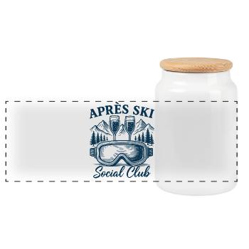 Après Ski Social Club - Panoramic Cookie Jar with Wooden Lid - white - Front