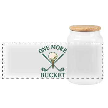 One More Bucket Golf Club Design amusant - Boîte à biscuits avec couvercle en bois - blanc - Devant