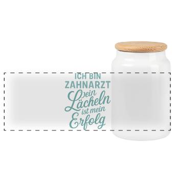 Je suis dentiste Votre sourire est ma réussite - Boîte à biscuits avec couvercle en bois - blanc - Devant