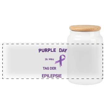 Éducation sur l’épilepsie Purple Day - Boîte à biscuits avec couvercle en bois - blanc - Devant