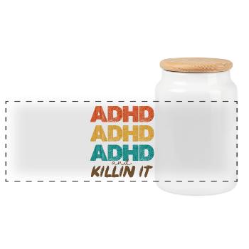 ADHD Power Color Stacking - Panoramic Cookie Jar with Wooden Lid - white - Front