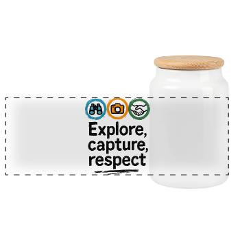 Urbex - Urban Exploration - Panoramic Cookie Jar with Wooden Lid - white - Front