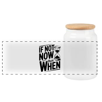 Si ce n’est pas maintenant, alors quand - Boîte à biscuits avec couvercle en bois - blanc - Devant