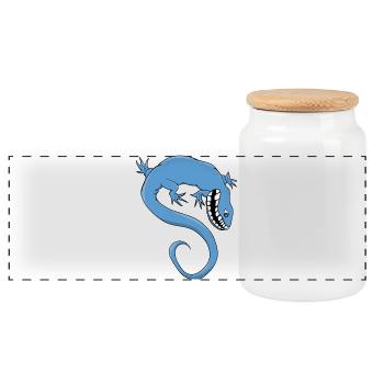 Créature bleue mythique et fantastique - Boîte à biscuits avec couvercle en bois - blanc - Devant