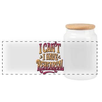 I Can't I Have Rehearsal - Funny Theatre - Panorama Keksdose mit Holzdeckel - Weiß - Vorne