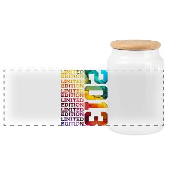 LIMITED EDITION 2013 13 JAHRE 13. GEBURTSTAG - Panorama Keksdose mit Holzdeckel - Weiß - Vorne