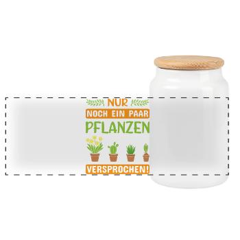 Garten Gärtner Gärtnern Gartenarbeit Gartenarbeit - Panorama Keksdose mit Holzdeckel - Weiß - Vorne