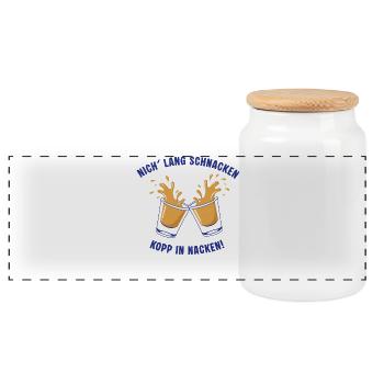 Toast nordique : Nich lang schnacken... - Boîte à biscuits avec couvercle en bois - blanc - Devant