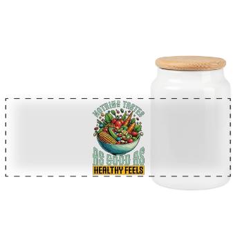Nutritionist Nothing Tastes As Good Health Coach - Panoramic Cookie Jar with Wooden Lid - white - Front
