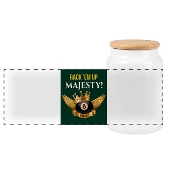 Rack’em Up, Majesté ! – Roi de la piscine - Boîte à biscuits avec couvercle en bois - blanc - Devant
