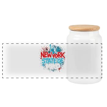 New York State of Mind – Graffiti Street Art Look - Panoramic Cookie Jar with Wooden Lid - white - Front