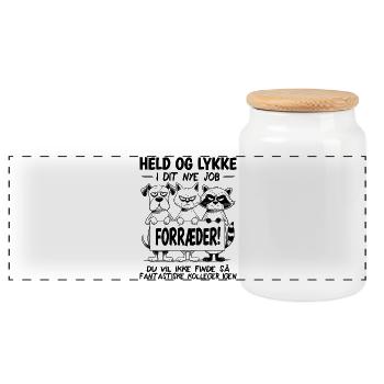 Changement d’emploi Au revoir Collègues Cadeau d’adieu pour un collègue - Boîte à biscuits avec couvercle en bois - blanc - Devant
