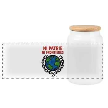 Neither homeland nor borders - Panoramic Cookie Jar with Wooden Lid - white - Front